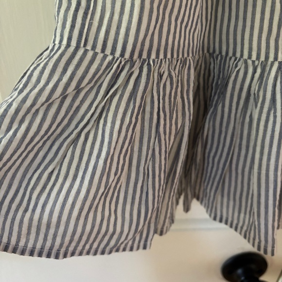 Sezane Naxos Sundress Mini Dress Blue White Striped Tassel Tie Adjustable Size 4 - Picture 6 of 12